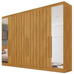 Guarda Roupa Oxford Casal Com Espelho 6 Portas 6 Gavetas Europa Peroba 49592