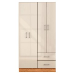 Guarda Roupa Panama Solteiro 4 Portas 2 Gavetas Fellicci Cinamomo Off White 17235