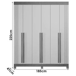 Guarda Roupa Pica Pau Casal 6 Portas 4 Gavetas Valdemoveis 93339
