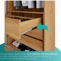 Guarda Roupa Roma Casal 6 Portas 4 Gavetas Salleto 51389