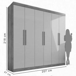 Guarda Roupa Roma Casal 6 Portas 4 Gavetas Salleto 73431