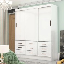 Guarda Roupa Sevilha Casal Sem Espelho 3 Portas 9 Gavetas Carioca 89343