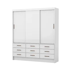Guarda Roupa Sevilha Casal Sem Espelho 3 Portas 9 Gavetas Carioca Branco 36208
