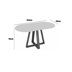 Mesa Belgica 140x90cm Com Vidro Deline Decor 81423