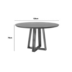 Mesa Natale Redonda 120cm Sem Vidro Mundial 20615