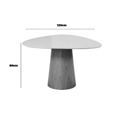 Mesa Organica 120cm Com Vidro Deline Decor 79375