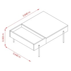 Mesa De Centro Leme Retangular Madetec 33878