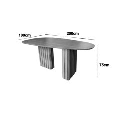 Mesa De Jantar Isis 200cm Organica Sem Vidro Leifer 79328