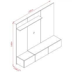 Painel Astro Para Tv Ate 65 Polegadas 3 Portas Madetec 52477