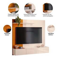 Painel Astro Para Tv Ate 65 Polegadas 3 Portas Madetec 85569