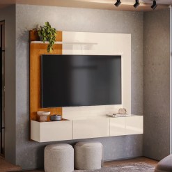 Painel Astro Para Tv Ate 65 Polegadas 3 Portas Madetec 95724