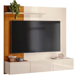 Painel Astro Para Tv Ate 65 Polegadas 3 Portas Madetec Cinamomo Off White 97081