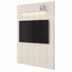 Painel Lumi 180cm Com Led Para Tv Ate 65 Polegadas Ripado Edn Off White 27679