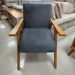 Poltrona Dakar Capri Em Veludo Com Pes Em Mdf Viero 62715