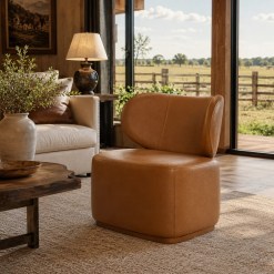 Poltrona Decorativa Sun Em Couro Ecologico Prensar 52073