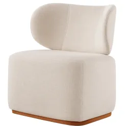 Poltrona Decorativa Sun Em Linho Prensar Aveia 40335