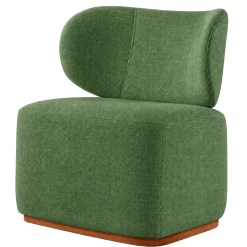 Poltrona Decorativa Sun Em Linho Prensar Verde 66858