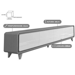 Rack Liv 220cm Para Tv Ate 75 Polegadas 4 Portas Edn 21573