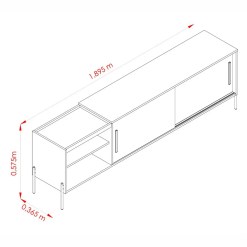Rack Mare Para Tv Ate 60 Polegadas 2 Portas Madetec 27471