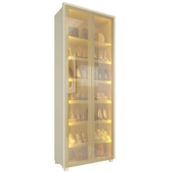 Sapateira Magnifica 2 Portas Reflecta Com Led Gelius Off White 11757