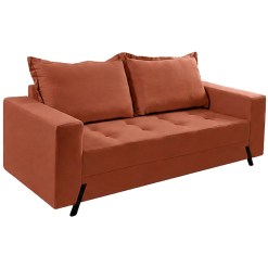 Sofa 8100 3 Lugares Em Veludo Com Almofadas Soltas 198cm Boareto Terracota 40124