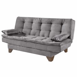 Sofa Cama Agatha Plus Casal 3 Lugares Com Encosto Reclinavel Aifos Cinza 83585