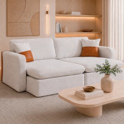 Sofa Cama Gaya 230cm Em Linho 4 Lugares Retratil E Reclinavel Innove 99139