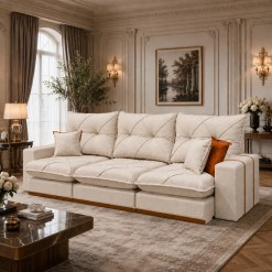 Sofa Gran Best Prime 320cm Em Veludo 6 Lugares Retratil E Reclinavel 3 Modulos Aifos 53855