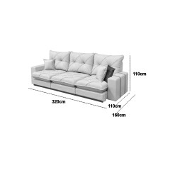 Sofa Gran Best Prime 320cm Em Veludo 6 Lugares Retratil E Reclinavel 3 Modulos Aifos 66759