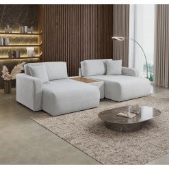 Sofa Modular Valence Em Linho 3 Pecas 5 Lugares Retratil E Reclinavel Innove 48348