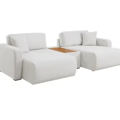 Sofa Modular Valence Em Linho 3 Pecas 5 Lugares Retratil E Reclinavel Innove Cru 47564