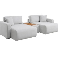 Sofa Modular Valence Em Linho 3 Pecas 5 Lugares Retratil E Reclinavel Innove Gelo 41429