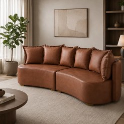 Sofa Organico Madero Em Corino 6 Lugares 298cm Luxury 58357