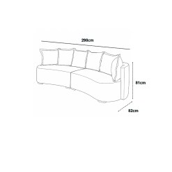Sofa Organico Madero Em Corino 6 Lugares 298cm Luxury 89827