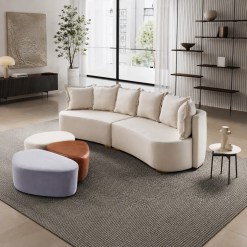 Sofa Organico Madero Em Linho 6 Lugares 298cm Luxury 10938
