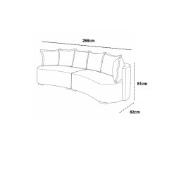 Sofa Organico Madero Em Linho 6 Lugares 298cm Luxury 18610