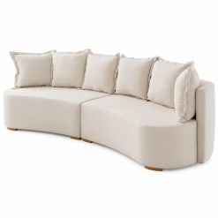 Sofa Organico Madero Em Linho 6 Lugares 298cm Luxury Bege 80094