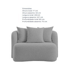 Sofa Organico Orion 130cm Em Boucle Prensar 69949