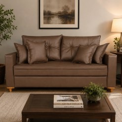 Sofa Portugal Em Corino Com Almofadas Soltas 3 Lugares 200cm Vicam 85847