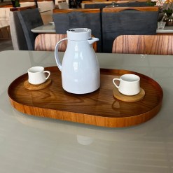 Bandeja Jade Com Vidro Rj Decor 77356