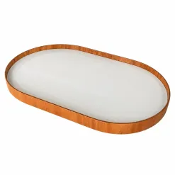 Bandeja Jade Com Vidro Rj Decor Off White 24939