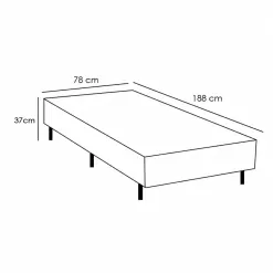 Base Box Universal Solteiro Em Corino 37x188x78cm Alto Nivel 38272
