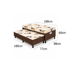 Bicama Box Sonho Bom Solteiro Ortopedica 88x188x60cm Nosso Sonho 27998