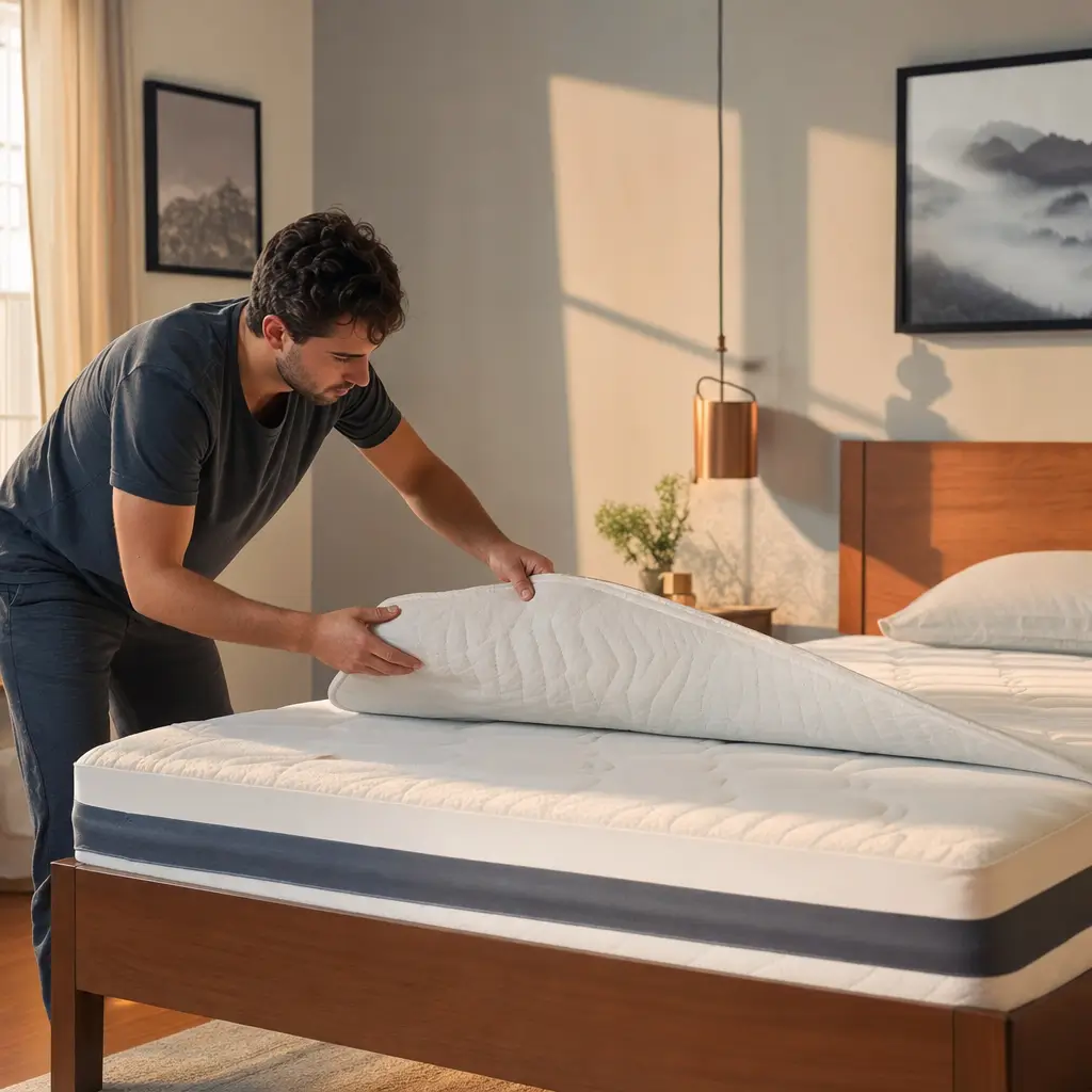 Colchão mole demais: como firmar sem trocar homem ajustando colchão na cama