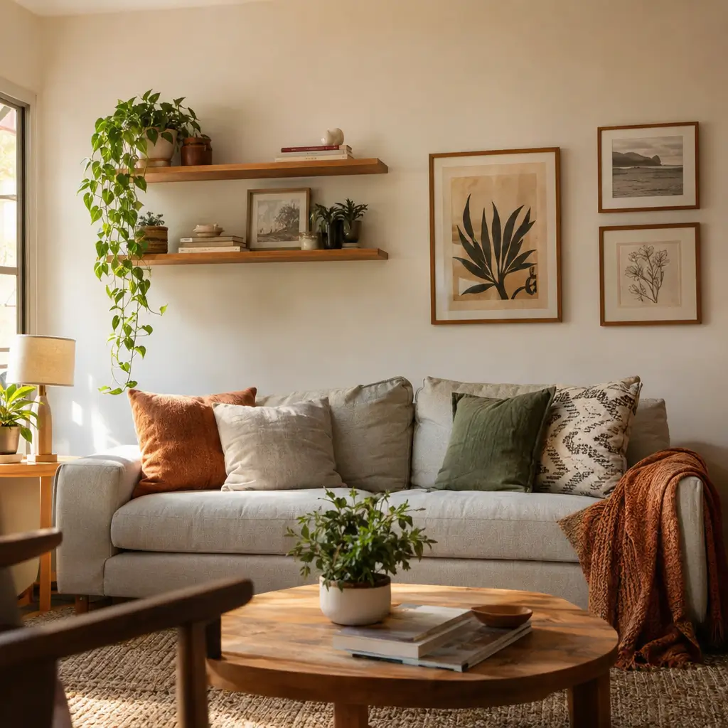 Como decorar uma parede vazia da sala: ideias lindas com quadros e prateleiras
