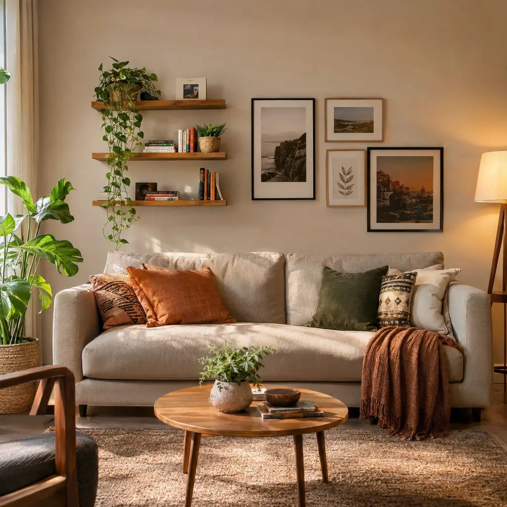 Como decorar uma parede vazia da sala: ideias lindas com quadros e prateleiras