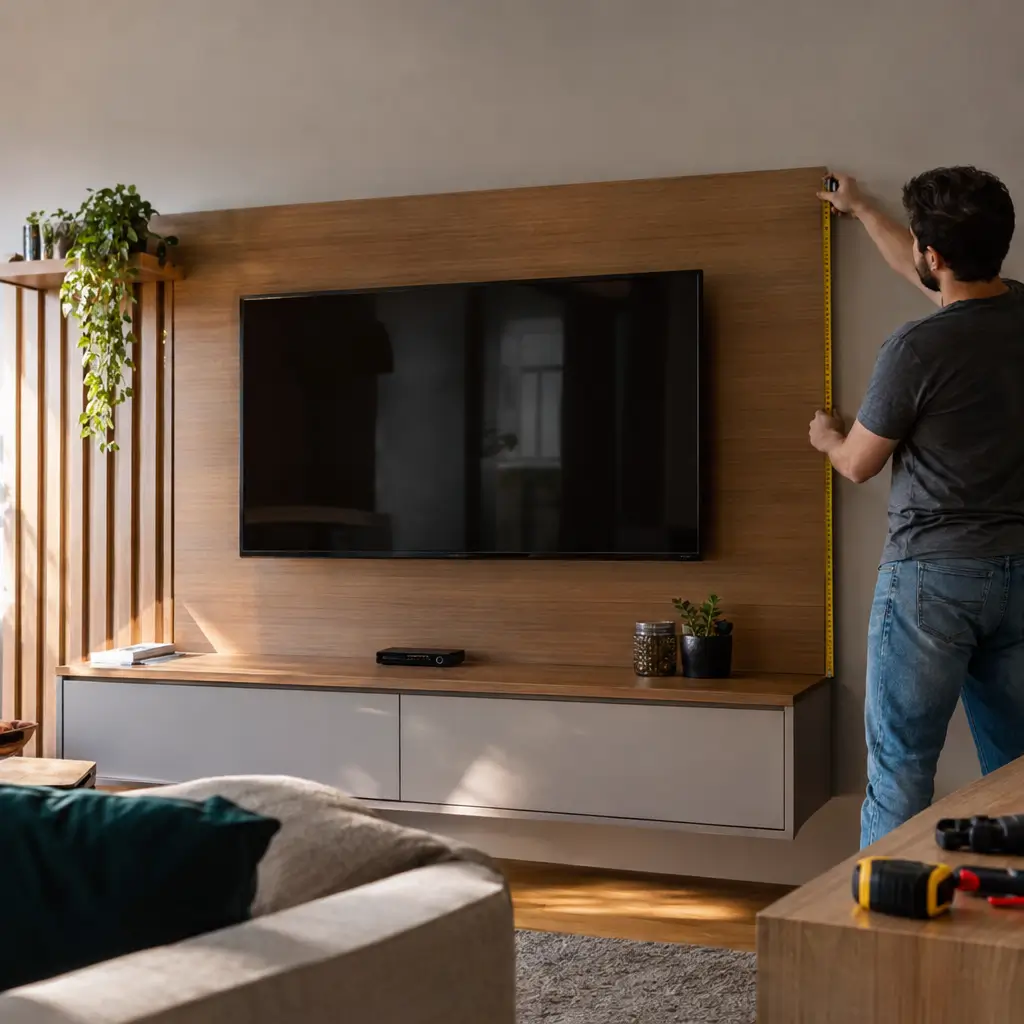 Como escolher painel de TV: medidas e dicas com trena na parede
