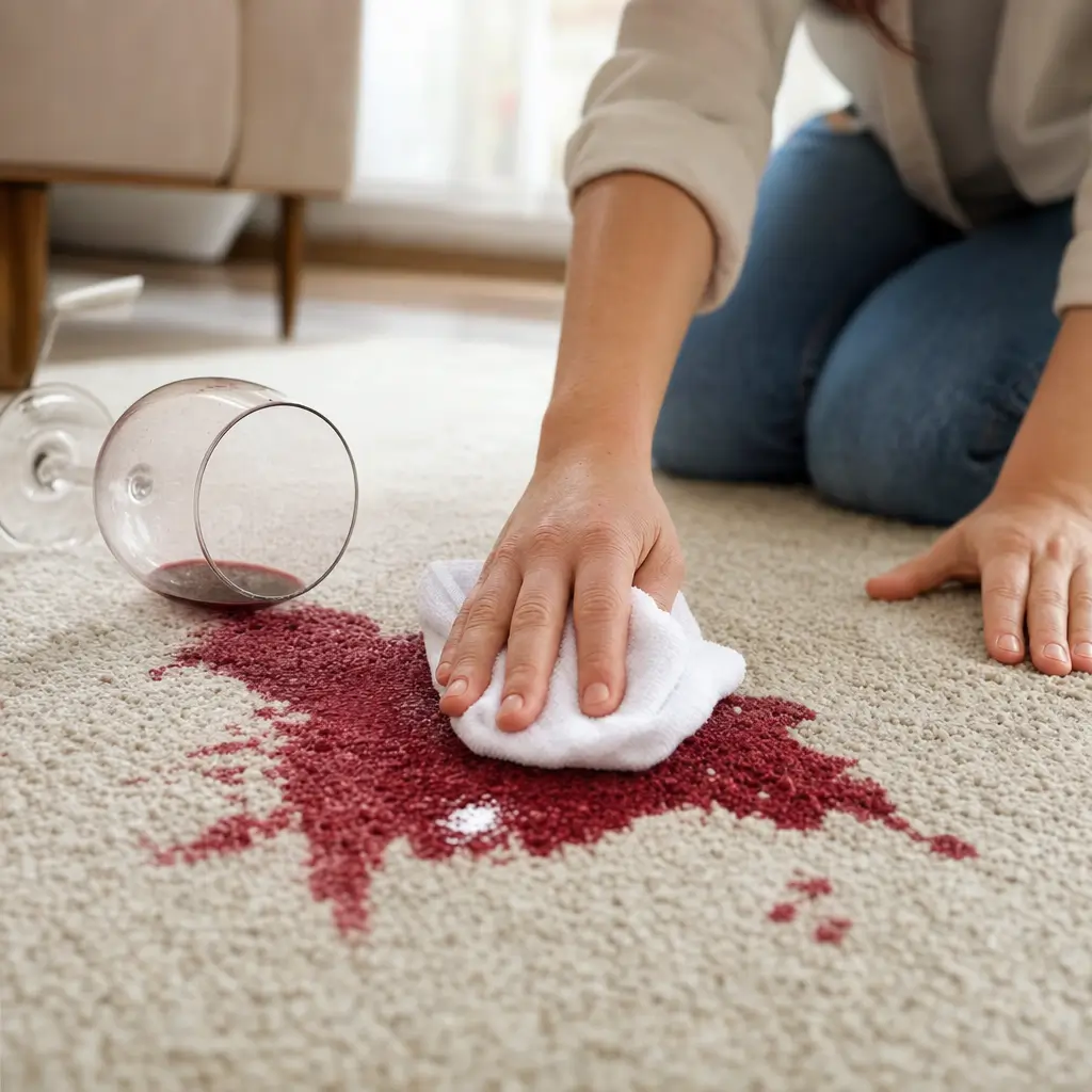 Como tirar manchas de vinho do tapete sem espalhar mãos limpando mancha de vinho no tapete com pano