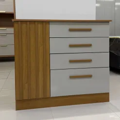 Comoda Guarani Ripado 4 Gavetas 1 Porta Tcil 65678