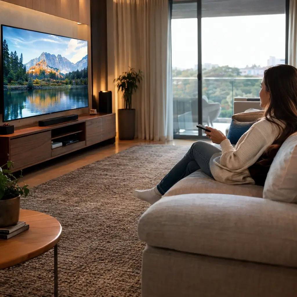 Distância ideal entre a TV e o sofá: como medir na sala de estar